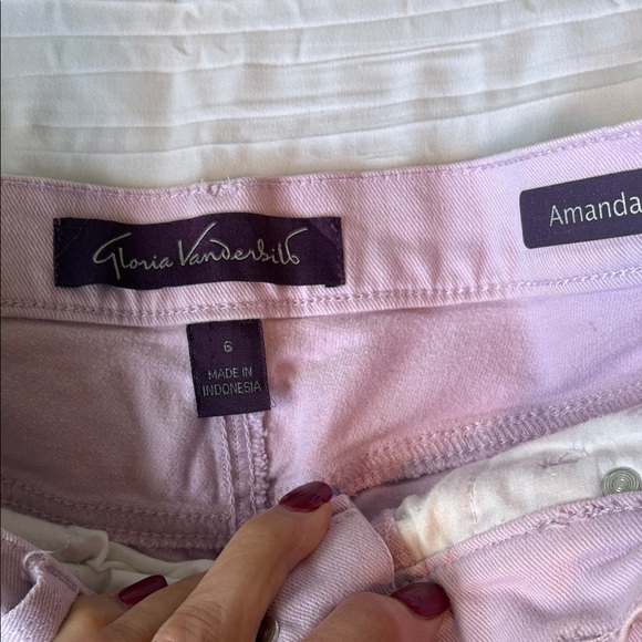 Gloria Vanderbilt Straight Leg Jeans in Light Pink - Picture 2 of 4